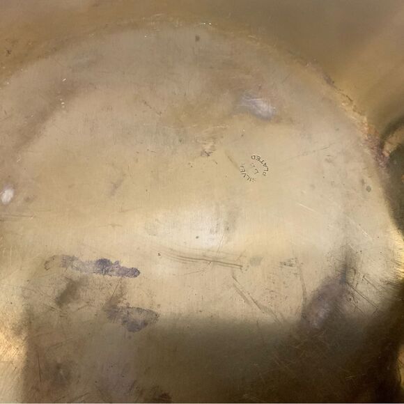 Vintage Silver LB Plated Large round plate with handles 6 lbs 17 inches - Picture 8 of 8